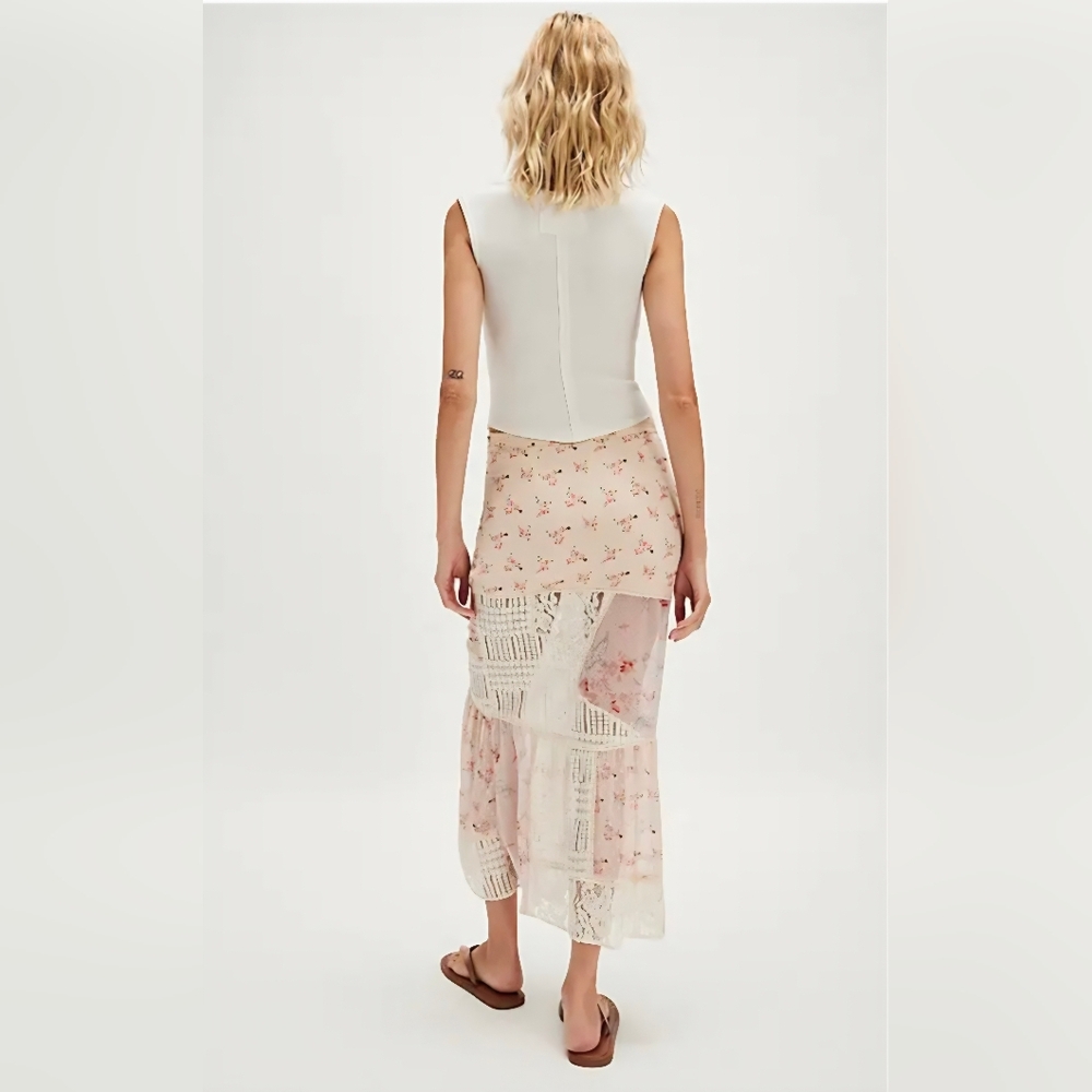 Free People Daniella Lace Maxi Skirt White Size XS NWT - Picture 8 of 15